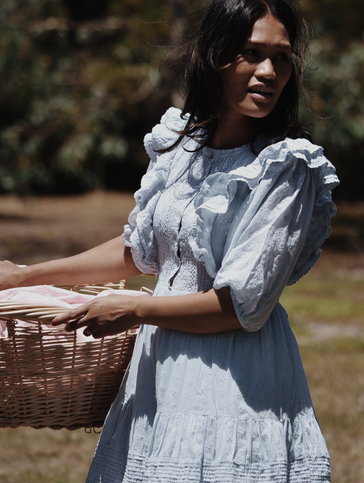 CLEMENTINE BUTTON DOWN DRESS BABY BLUE