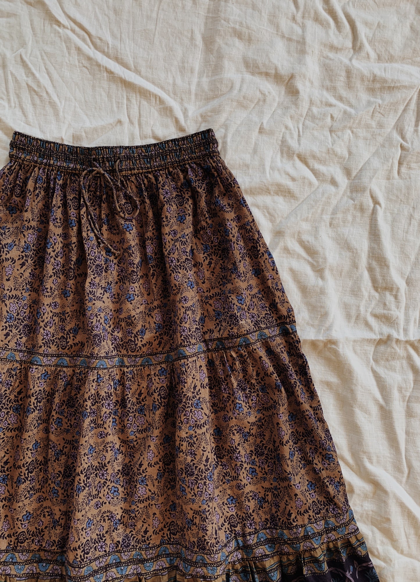 KATERINA SKIRT GOLD FLORAL