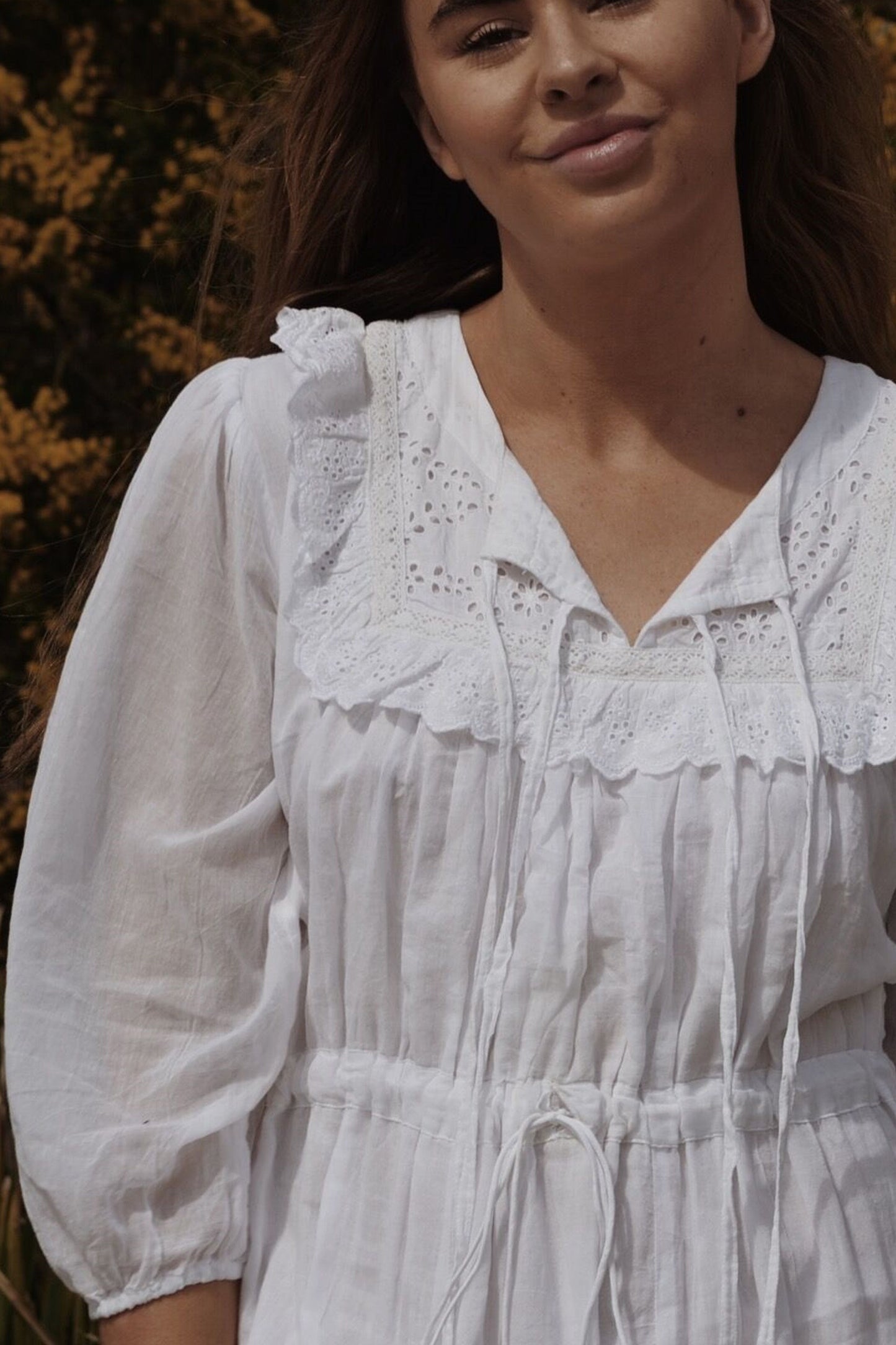 ABERDEEN WHITE COTTON LACE DRESS