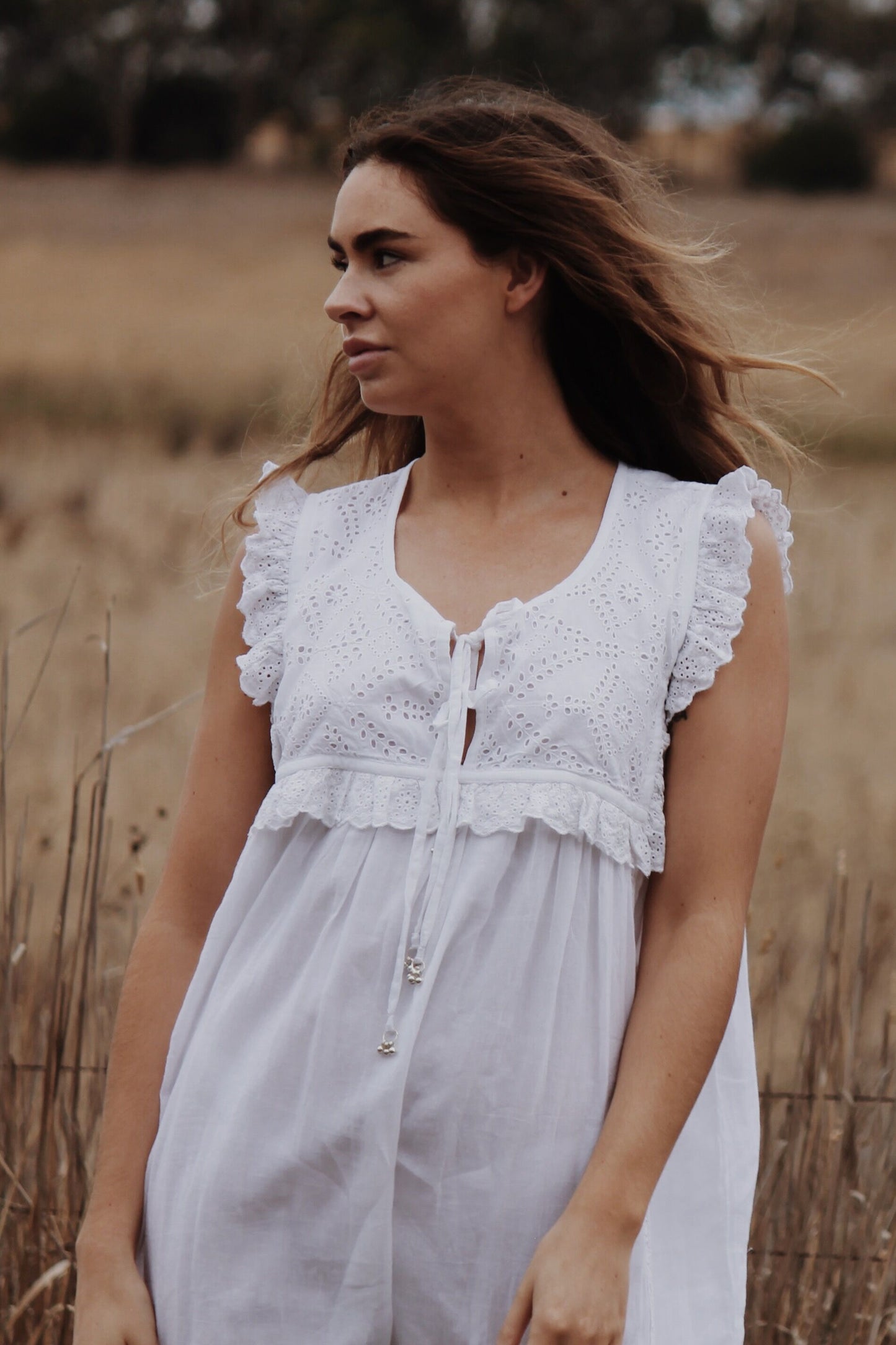 PRIMROSE WHITE COTTON LACE DRESS