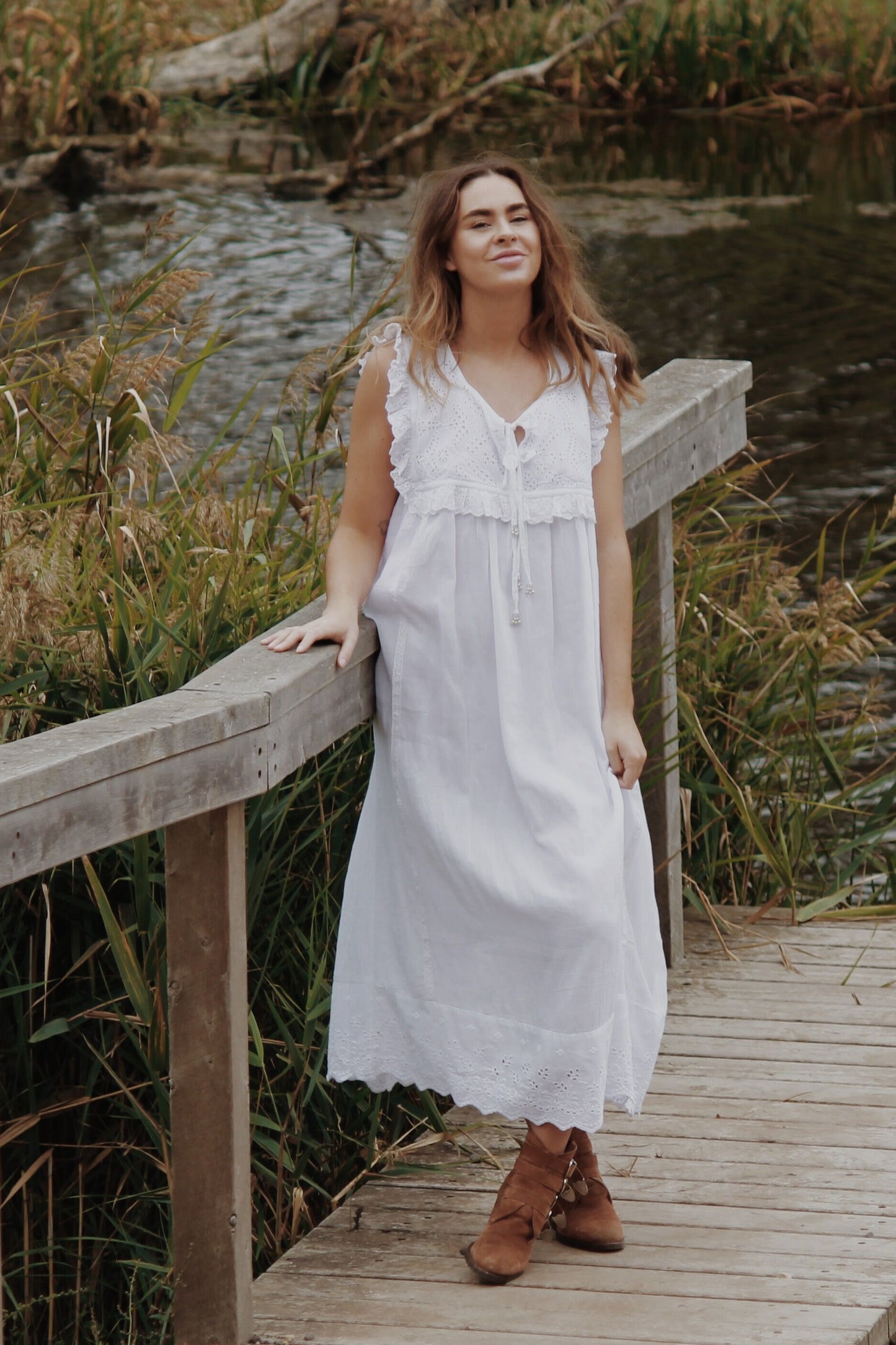 PRIMROSE WHITE COTTON LACE DRESS