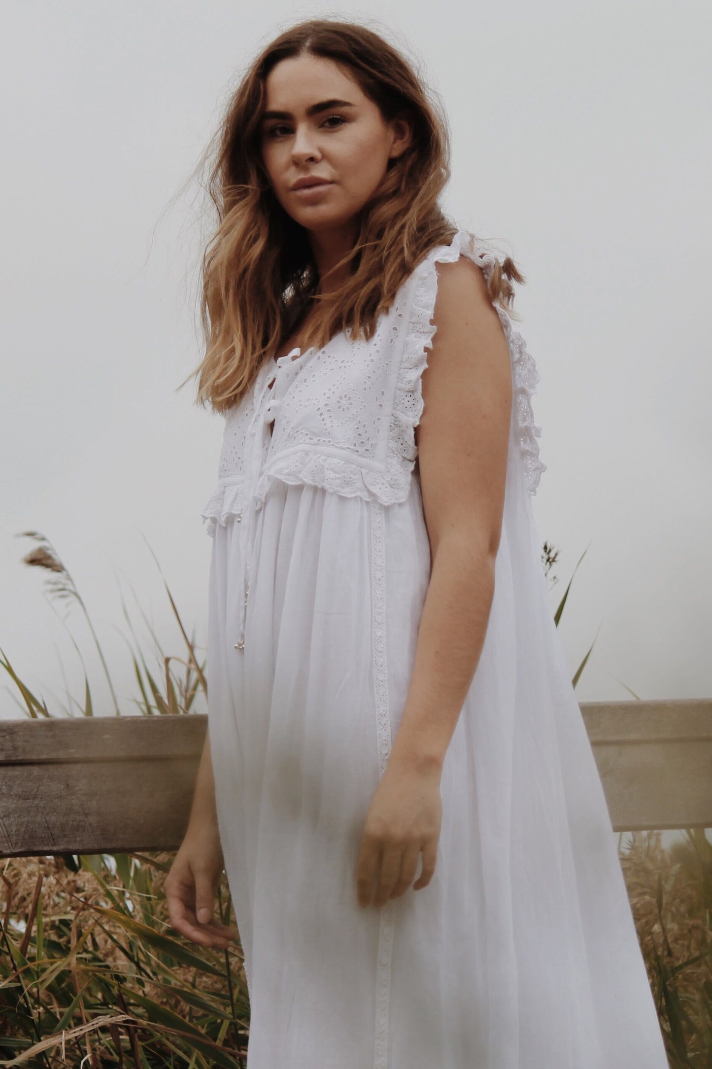 PRIMROSE WHITE COTTON LACE DRESS