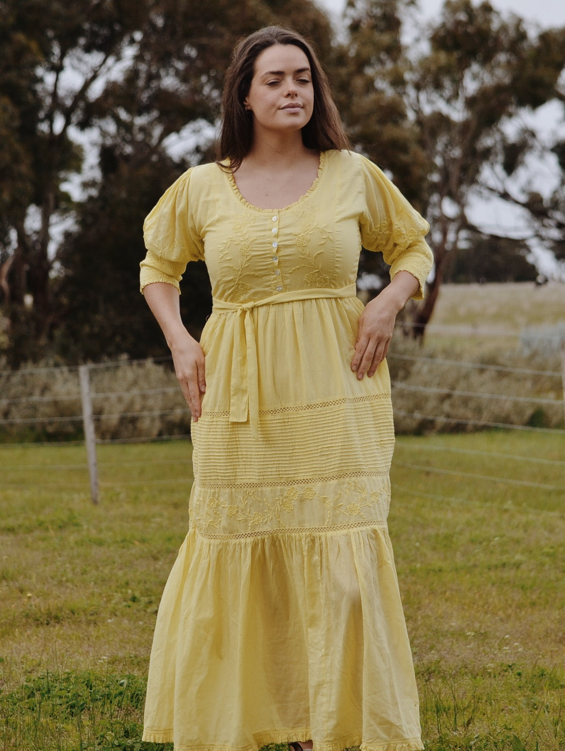 AUGUSTINE MAXI DRESS LEMON MERINGUE