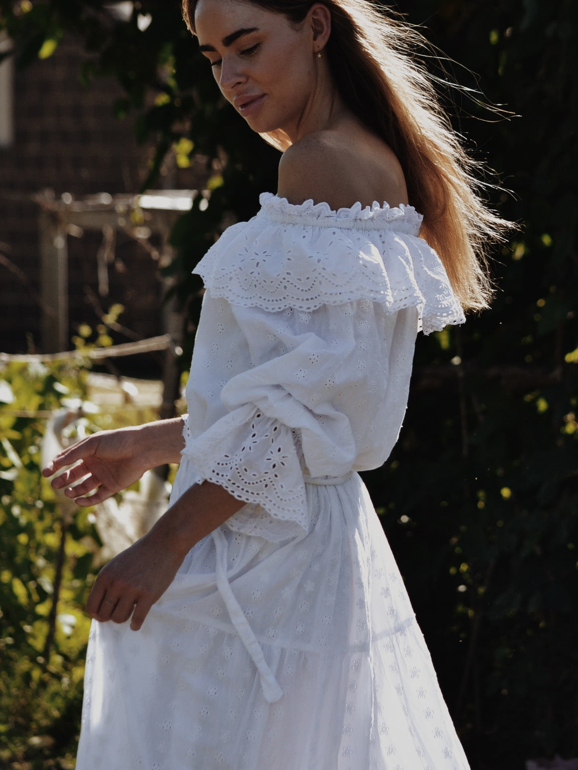 100% RECYCLED COTTON - MARIONETTE MAXI DRESS WHITE