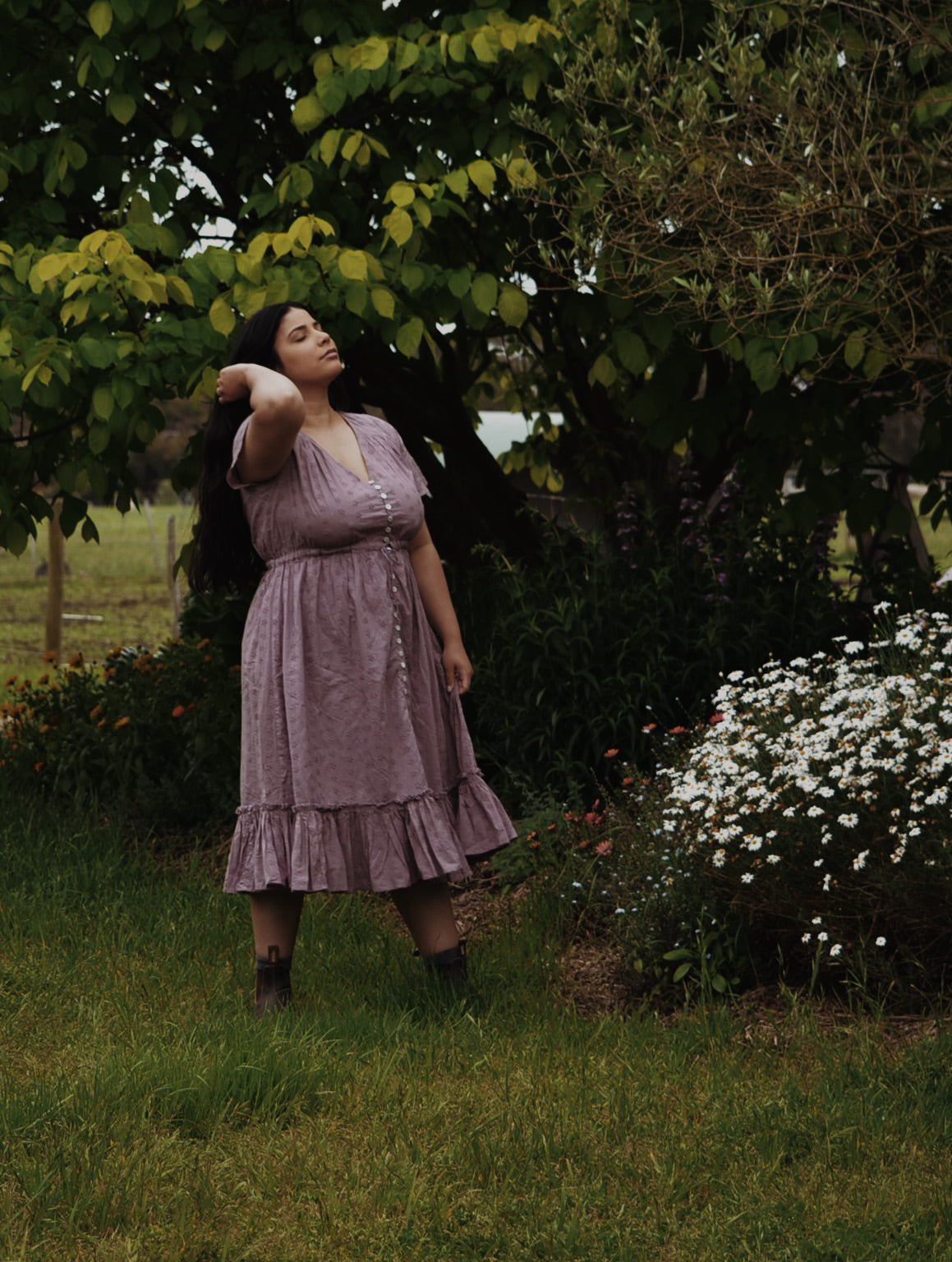 100% RECYCLED COTTON - RU DRESS DUSTY LAVENDER