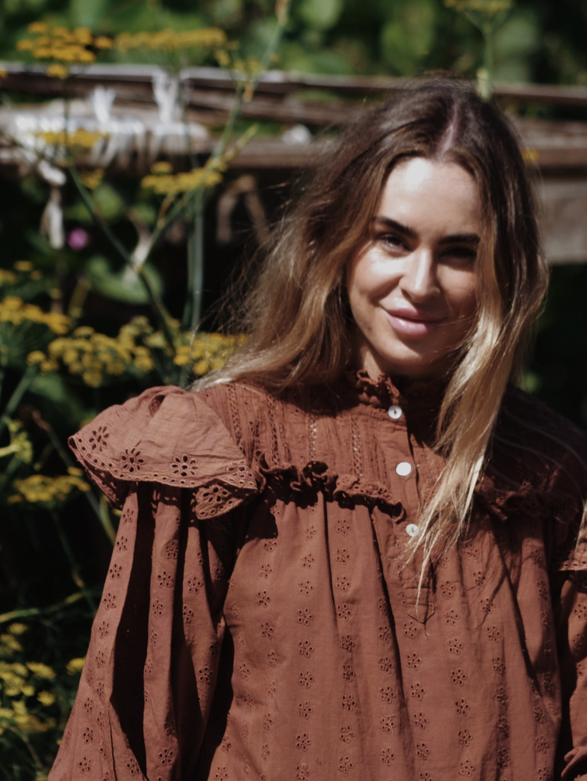 SECOND - 100% RECYCLED COTTON - CLOTHILDE DRESS RUST